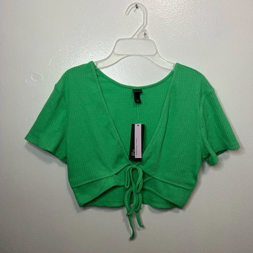 Women’s Vibrant-Green Cropped Top - Picture 1 of 2